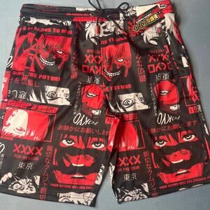 Fresh prints Board shorts “we are the future print red and black. Size Large